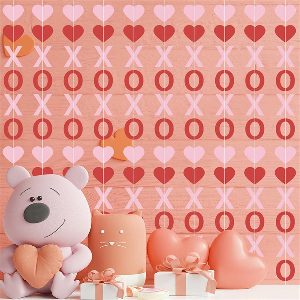 Valentino dienos dekoravimo reklamjuostė Širdies reklamjuostė Kabantis Streamer Kabantis ženklas Valentino dienos vakarėliui namuose