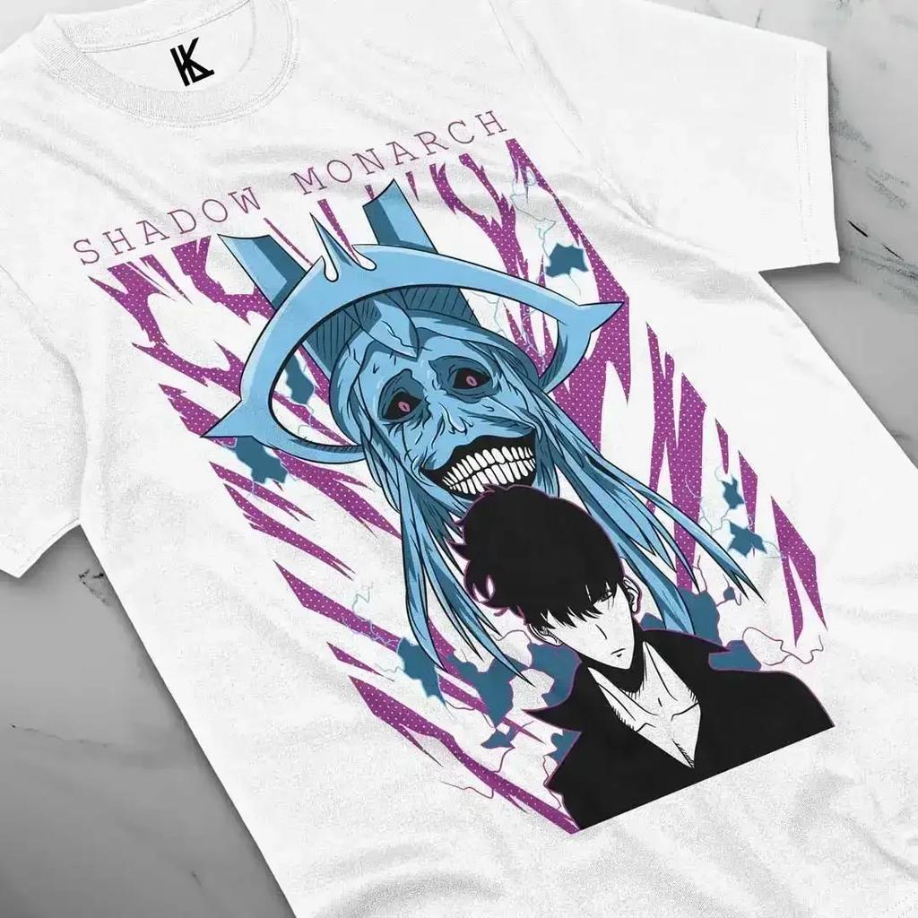 Solo Leveling Arise Schatten Anime T-Shirt Herren Damen Sung Jin-woo Kurzarm Übergroß Locker Baumwolle Herrenbekleidung Top T-Shirts