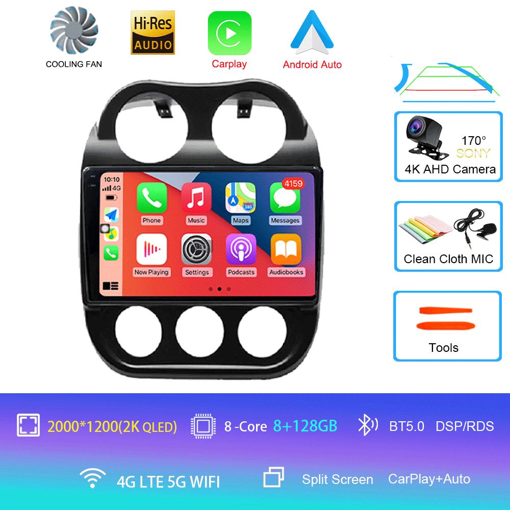 Android14 Video Player Car Radio For Jeep Compass Patriot 2010 - 2016 Autoradio Stereo 2 Din GPS Navigation Carplay DSP OBD CD