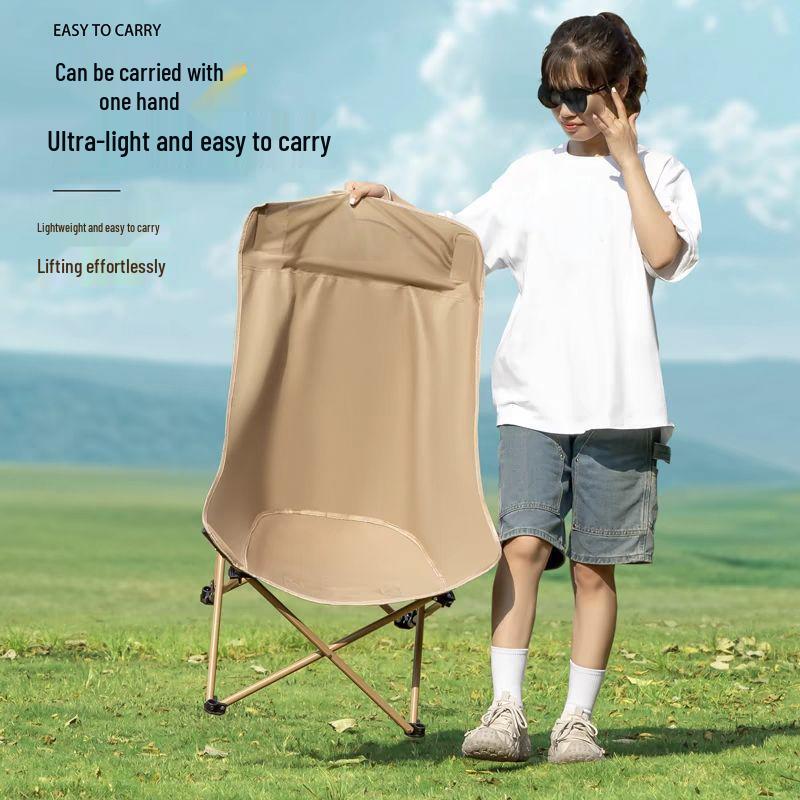 Essential Outdoor Travel: Adjustable High-Back Reclining Moon Chair, Portable Folding for Camping & Picnics