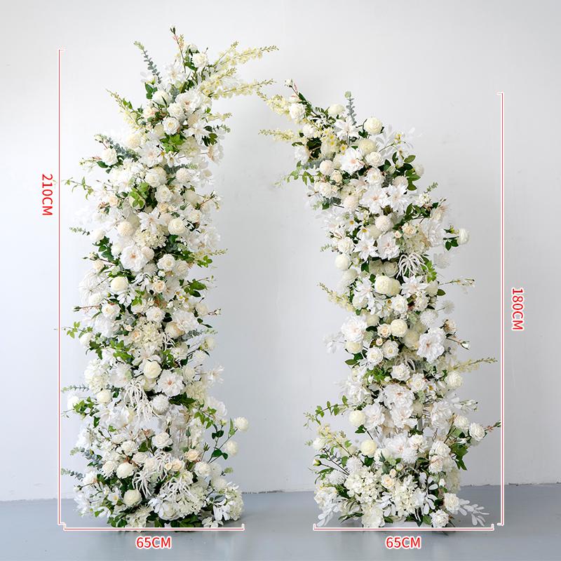 White Horn Artificial Floral Art Wedding Arch for Photography & DIY Decorations