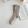 Autumn And Winter Retro Wide-Mouth Relief Socks Cotton Mid-Leg Women'S Socks Women'S Japanese Ethnic Style Floral Stockings Literary And Artistic