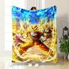 Super Saiyan Warriors Energy Burst Scene Patterned Flannel Blanket Perfect for the Bedroom Living Room, Sofa, or a Little Nap