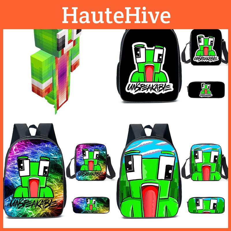 Unspeakable 3-teiliges Schulrucksack-Set mit großem Fassungsvermögen für Kinder