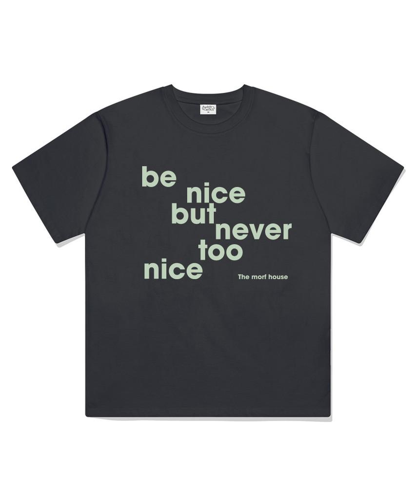 Deomopeuhauseu Be Nice Oversized Short-Sleeve T-Shirt Charcoal