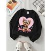 Kids Sweatshirt,Crew Neck Fashion Top, Fun"Cute Yorkie Puppy Heart " Patterned Sweatshirt, for Everyday Casual Wear, for All Kinds of Daily Outfits