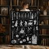Unique Birthday Gifts for Artists Halloween DIY Coloring Blanket, Throw Blanket with Ghost Patterns, Color Your Creative Art Supplies Home Decor
