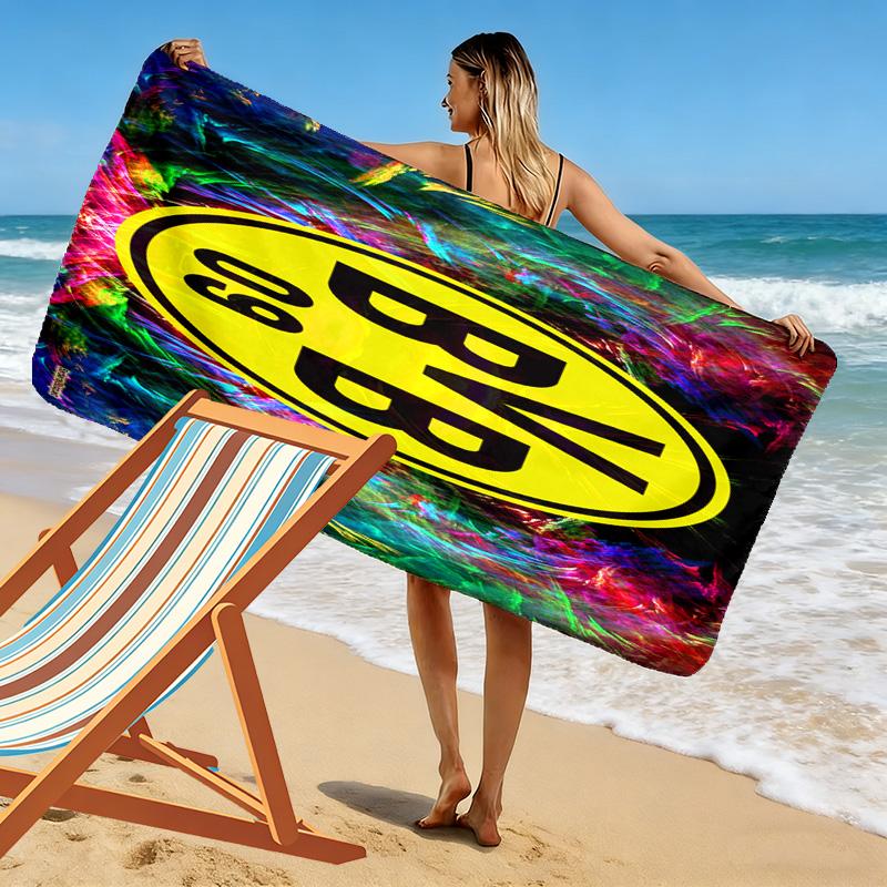 Vibrant BVB Logo Dynamic Background Beach Towel Outdoor Camping Beach Towel for Vacation Photos Quickdrying Swim Towel Swim Seaside Beach Comfort