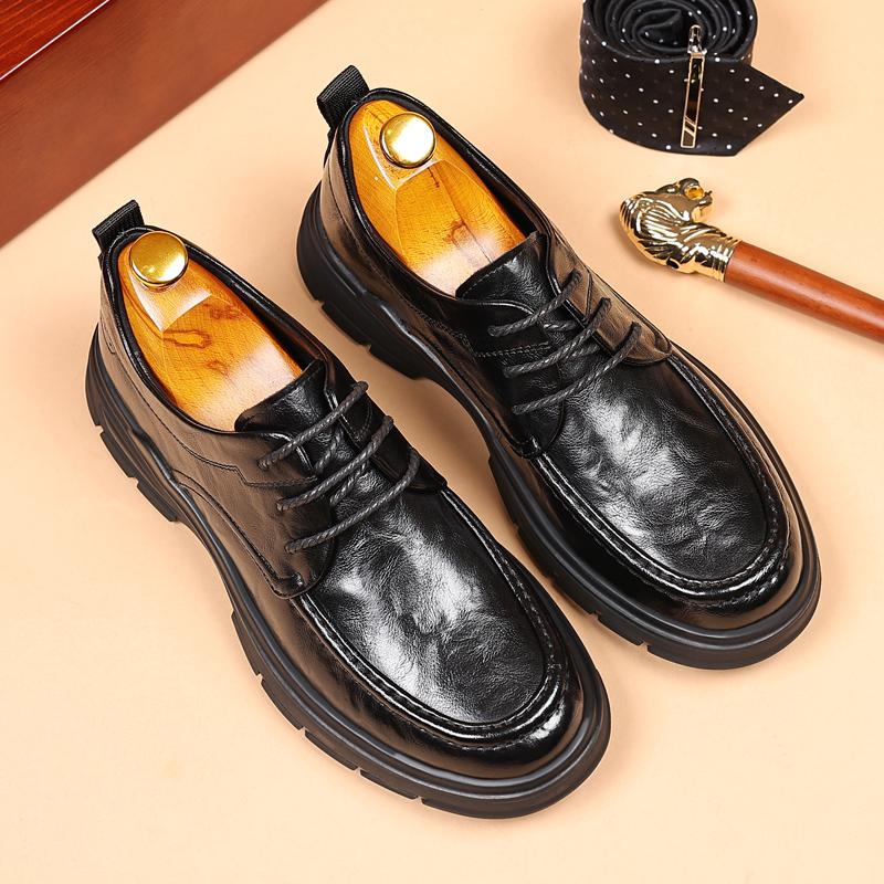 

Модные высококачественные мужские туфли из натуральной кожи, удобные деловые повседневные кожаные туфли, модные мужские туфли на шнуровке для свадебного банкета 44 чёрный