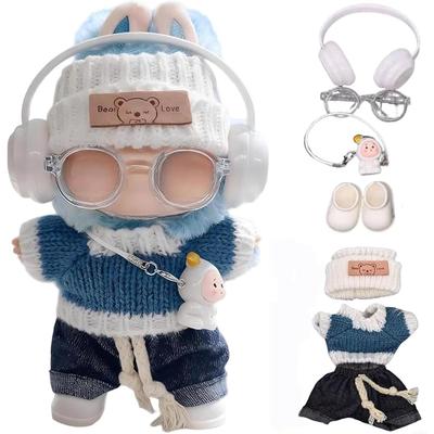 Rivulicrypta Lovebu 7-Piece Doll Outfit Set 17cm Dark Blue Fashion Clothes for Dolls