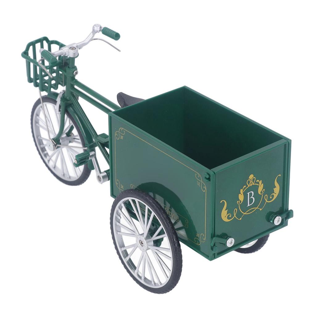 Vintage Tricycle Finger Bike Model Alloy Shelf Accessories Home Decor Ornament Tricycle Model