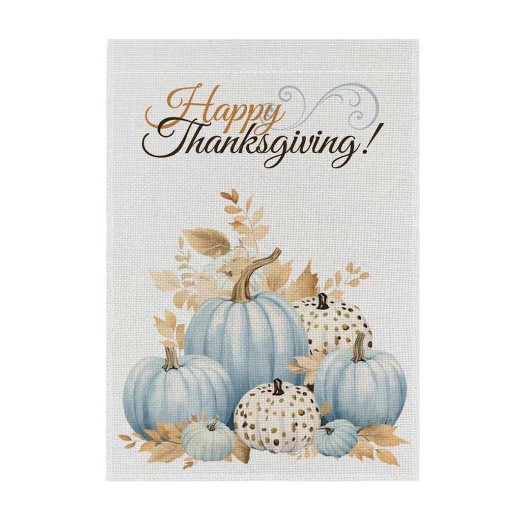 Thanksgiving Garden Flag 45x30cm House Door Decoration Seasonal Outdoor Yard Banner with Pumpkin and Leaf Design for Fall Holiday