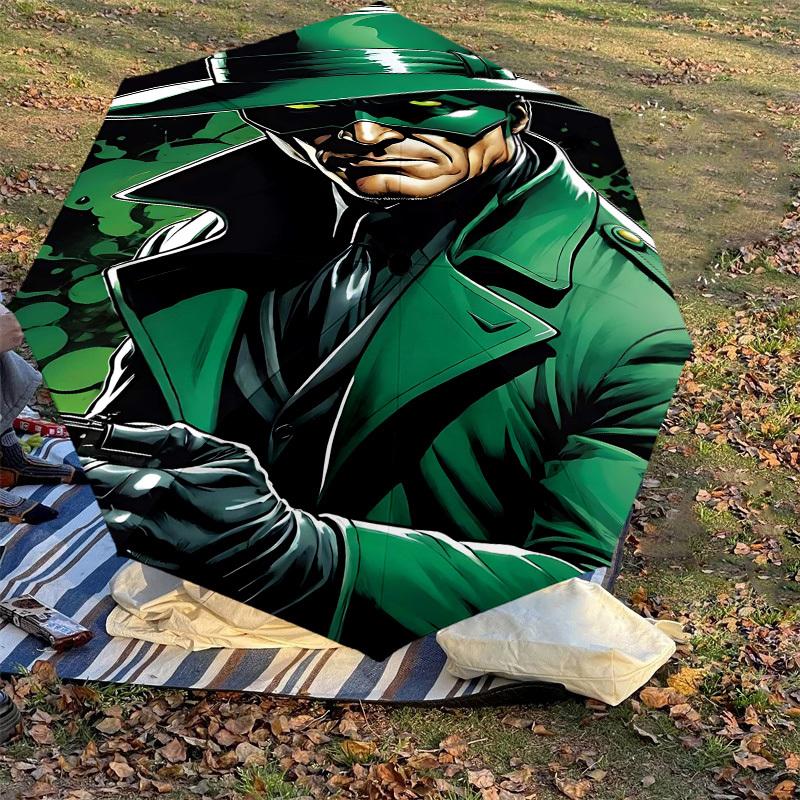1pc Green Lantern Automatic Open/Close Umbrella Compact Folding Umbrella with 8-Rib Shaft lightweight esign, for Women/Men1153A
