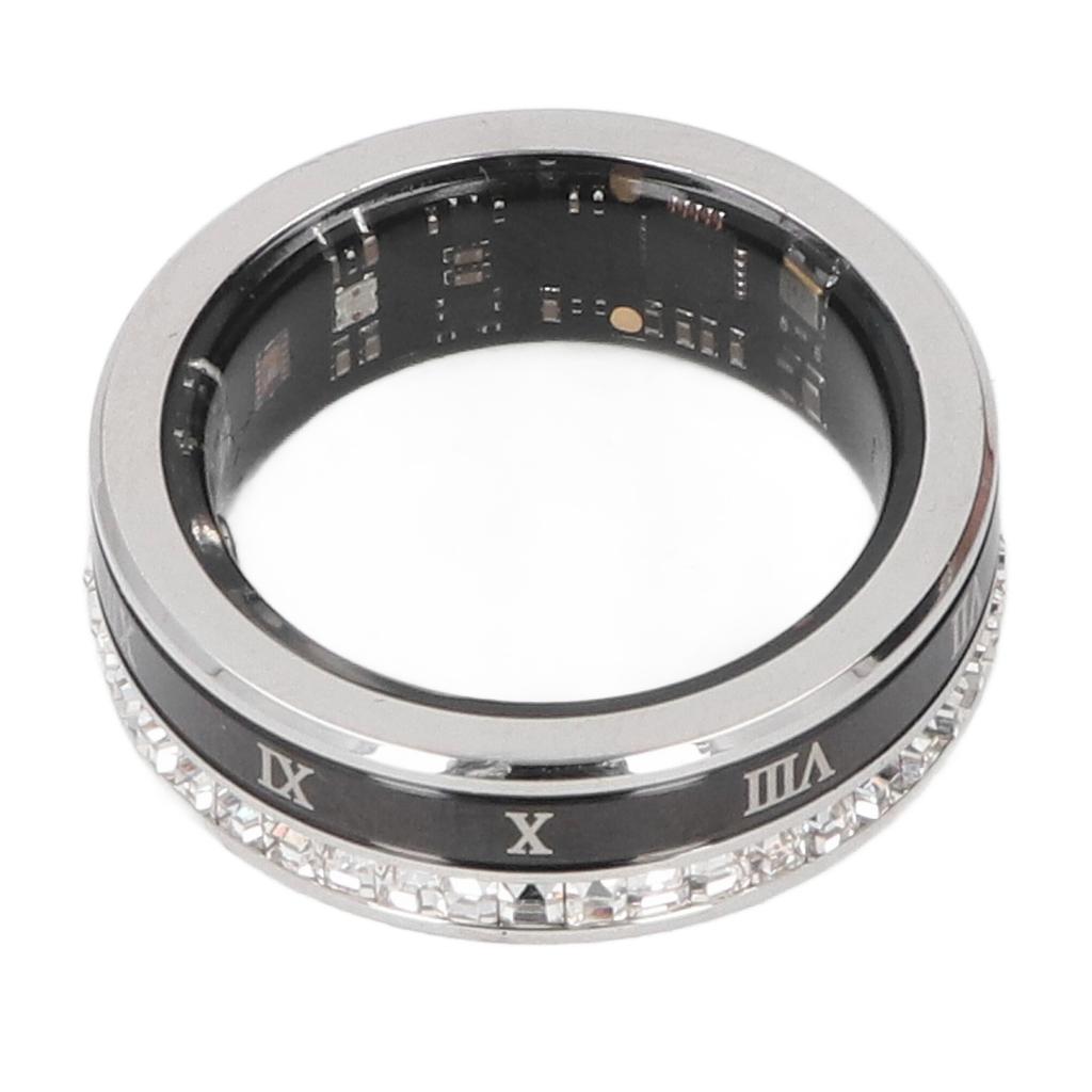 Smart Ring Ti Steel BT IP68 Water Resistant Step Counting Magnetic Charging Fitness Ring for Home Ou
