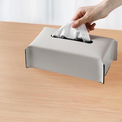 PU Leather Tissue Box Holder Cover Paper Napkin Case Decorative