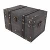 Large Decorative Treasure Chest Grey Wooden Jewelry Box Wooden Storage Box  Home Bedroom Decor