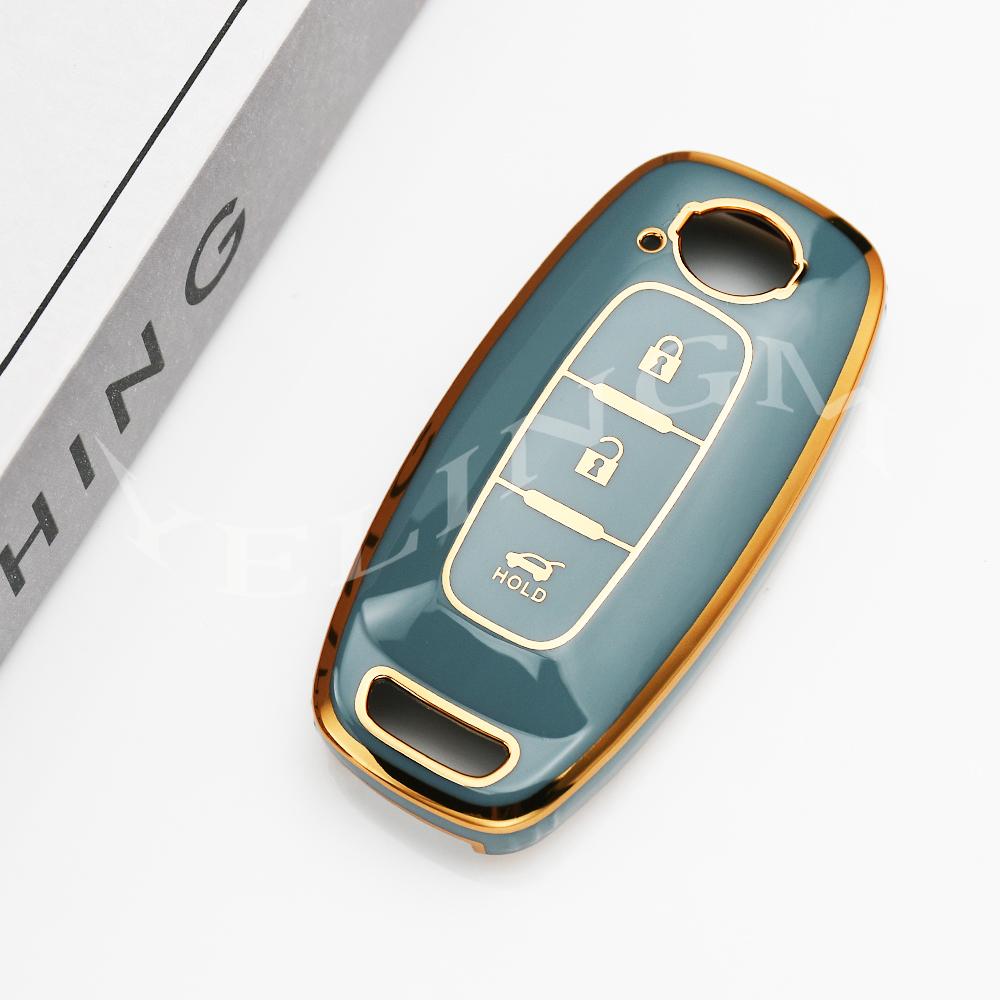 3 Buttons Car Remote Shell For Nissan X-Trail T33 Qashqai J12 Teana Altima Ariya Tpu Key Case Cover Holder Keychain