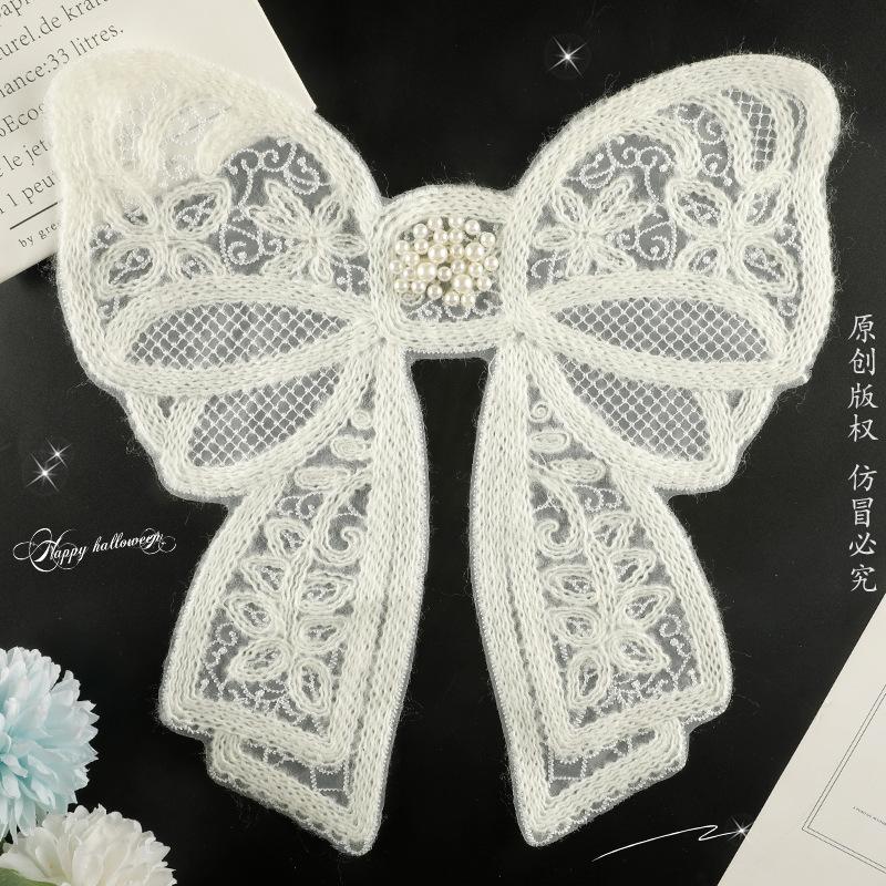 Duoku Cartoon Lace Bow Lace Embroidery Sticker Diy Hand Account Accessories Brooch Hairpin Jewelry Accessories Cloth Sticker