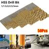 50Pcs/Set High Speed Steel Twist Drill Bit Set Woodworking Hole Opener  Metal Wood Aluminum Drilling