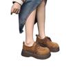 Muffin Platform Loafers Women's Autumn 2025 New Versatile Lace-up Retro Small Man Height-increasing Single Shoes Women
