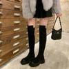 Fashion Suede Chelsea Boots Over The Knee  Women Flats Shoes Platform 2025 Winter New Round Toe Designer Gladiator Boots Goth Punk Botas