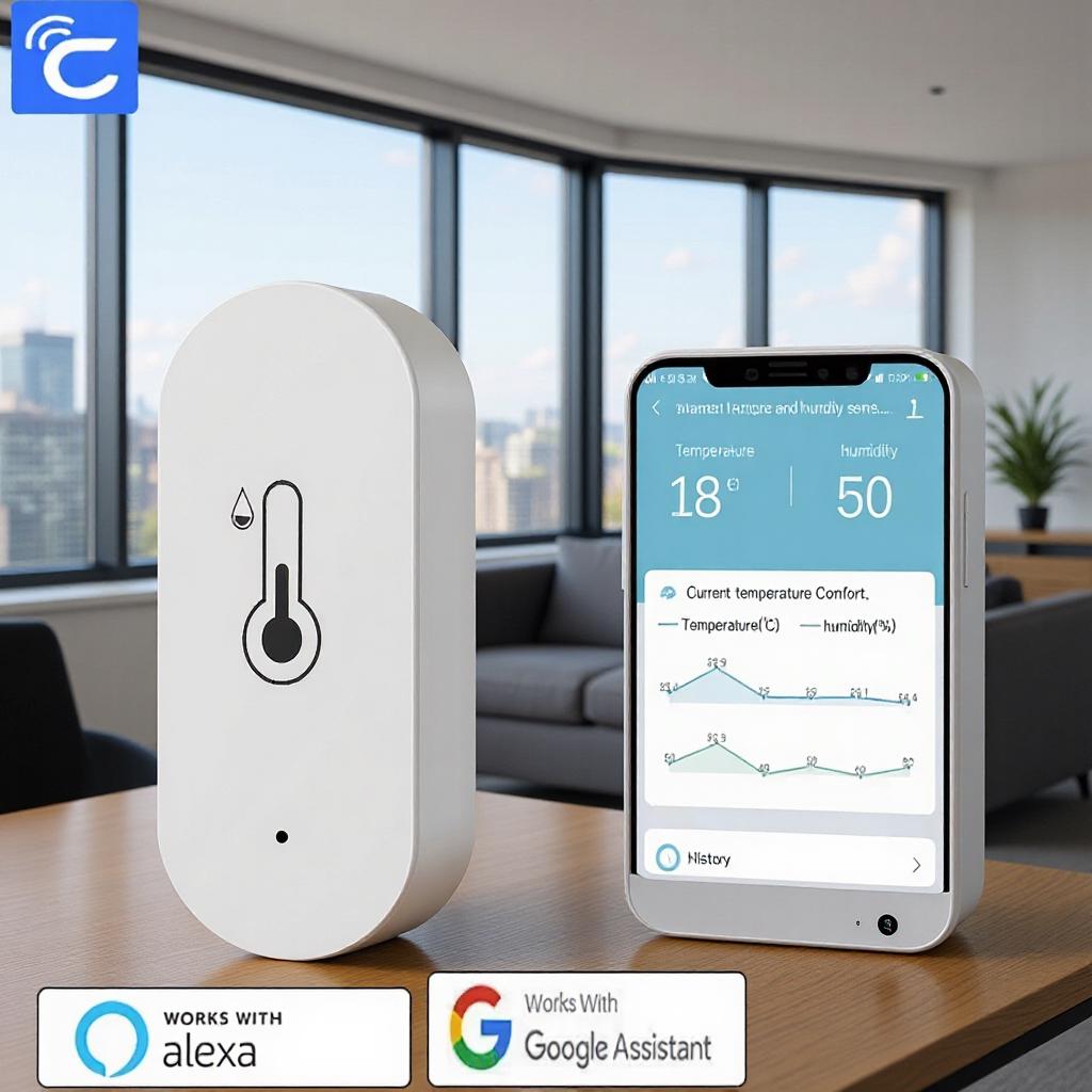 CozyLife Indoor Smart Mini Thermometer & Hygrometer Sensor