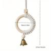 1PC Original wood color wood ring cotton rope bell pendant Japanese and Korean style wall hanging door handle car pendant