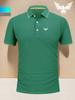 Polo Shirt for Men with Eagle Print - Breathable Short-Sleeve with a Collar Men's Work Shirts for Business Casual Daily Wear