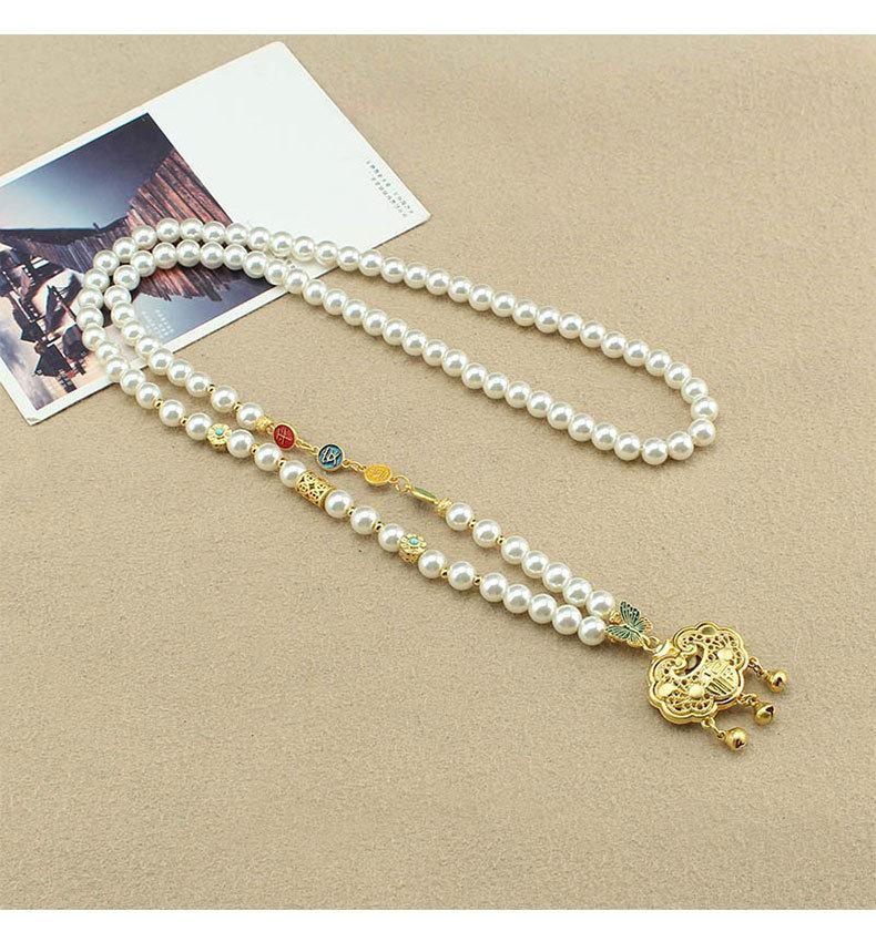 Elegant Ruyi Lock Pearl Necklace - Unique Retro Style for Women