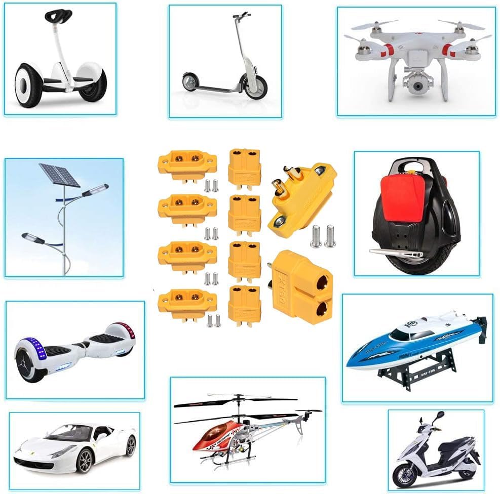 5 Perechi Conectori XT60E-M Montabili Tată și Mamă pentru Baterie – Ideali pentru Avioane RC, Drone de Curse FPV