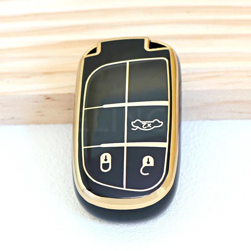 New TPU Car Remote Key Case Cover Shell, For Jeep Renegade Grand Cherokee Dodge Ram Charger 1500 Challenger Chrysler 300C Travel