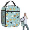 Chicken Pattern Insulated Lunch Bag for Women Kids Portable Food Boxes Thermal Lunch Box Tote