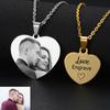 Personalisierte Foto Halskette für Damen Herz Edelstahl Anhänger Personalisierte Gravierte Bilder Fotos Liebhaber Weihnachtsgeschenke