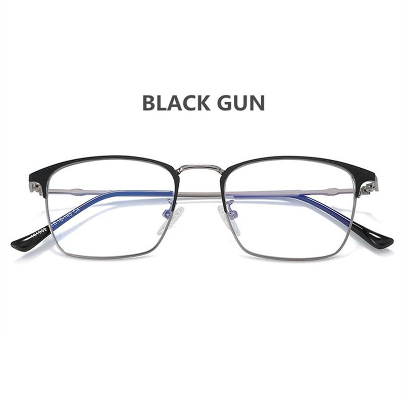 Men Anti Blue Light Reading Glasses Women Fashion Ultralight Metal Alloy Square Frame Presbyopic Glasses With Diopter +25 To 600