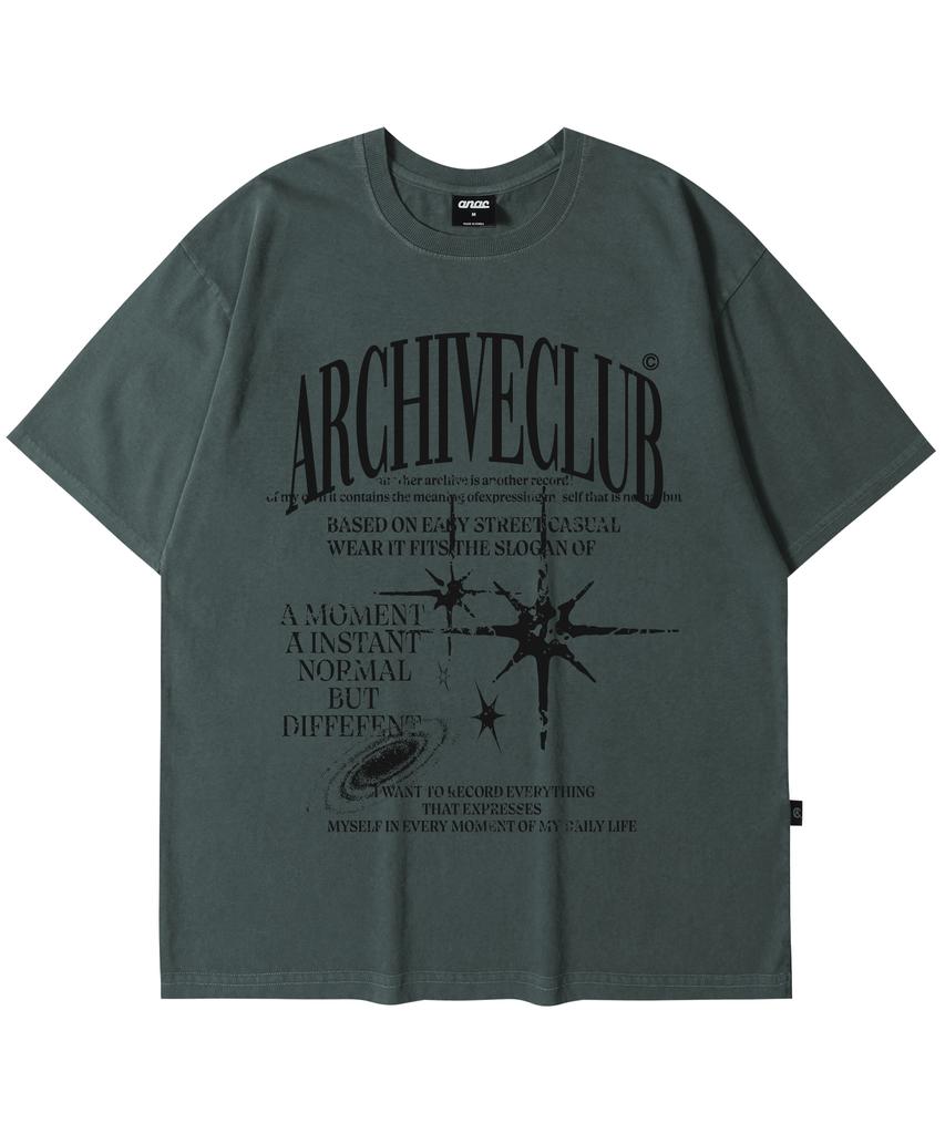 ANOTHER ARCHIVE Pigment Galaxy Archive Short Sleeve T-Shirt_Dark Gray
