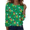 Women's Fashion Casual Christmas Graphic Print Neck Top for Holiday Everyday Wear
