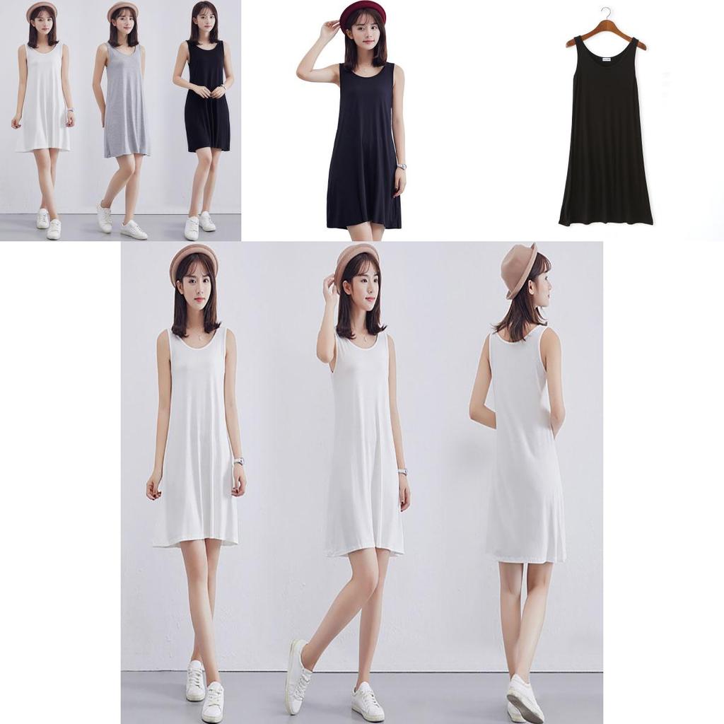 Elegant Women Long Cami Stretch Tank Top Sleeveless T Shirt Bodycon Tunic Mini Dress