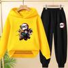 children's Hoodie Anime Demon Slayer Suitable hooded sweatshirt outerwear pants set autumn clothing for