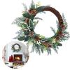 Artificial Wreath Christmas Wreath with Pinecone Berries Decoration for Front Door Garden Yard Christmas Decorations