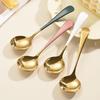 304 Stainless Steel Round Spoon - Coffee, Dessert, Children's Soup, Teaspoon, Household Tableware, Internet Celebrity Round Head Spoon.