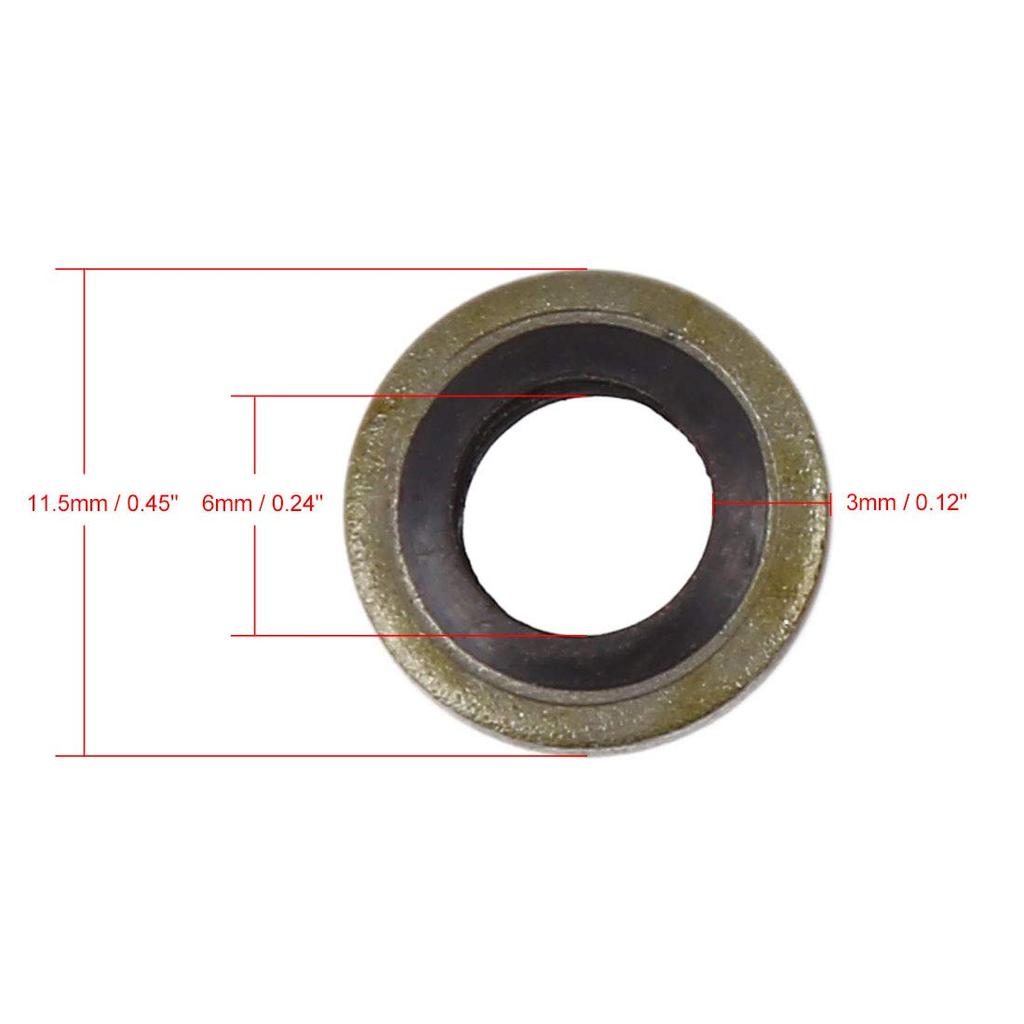 uxcell Bond Seal, Seal, Gasket, Drain Crush Flat Washer, Bronze Tone, Pack of 25 M6
