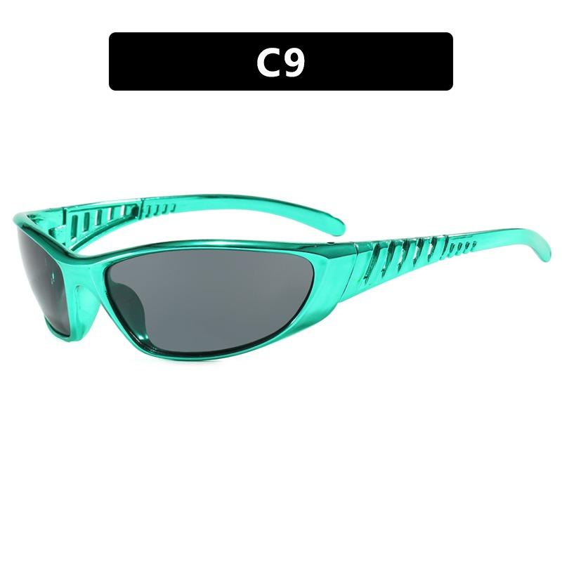 

Y2K Punk Sports Sunglasses For Men Women Future Sense Integrated Sun Glasses Brand Designer Vintage Shades UV400 Fashion Goggle зелений