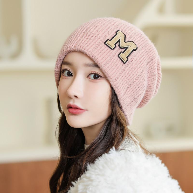 

Women s Double-layer Thickened Warm Pullover Hat Knitted Hat Windproof Ear Protection Hat Pile Packed Head Hat Cold Hat One Size