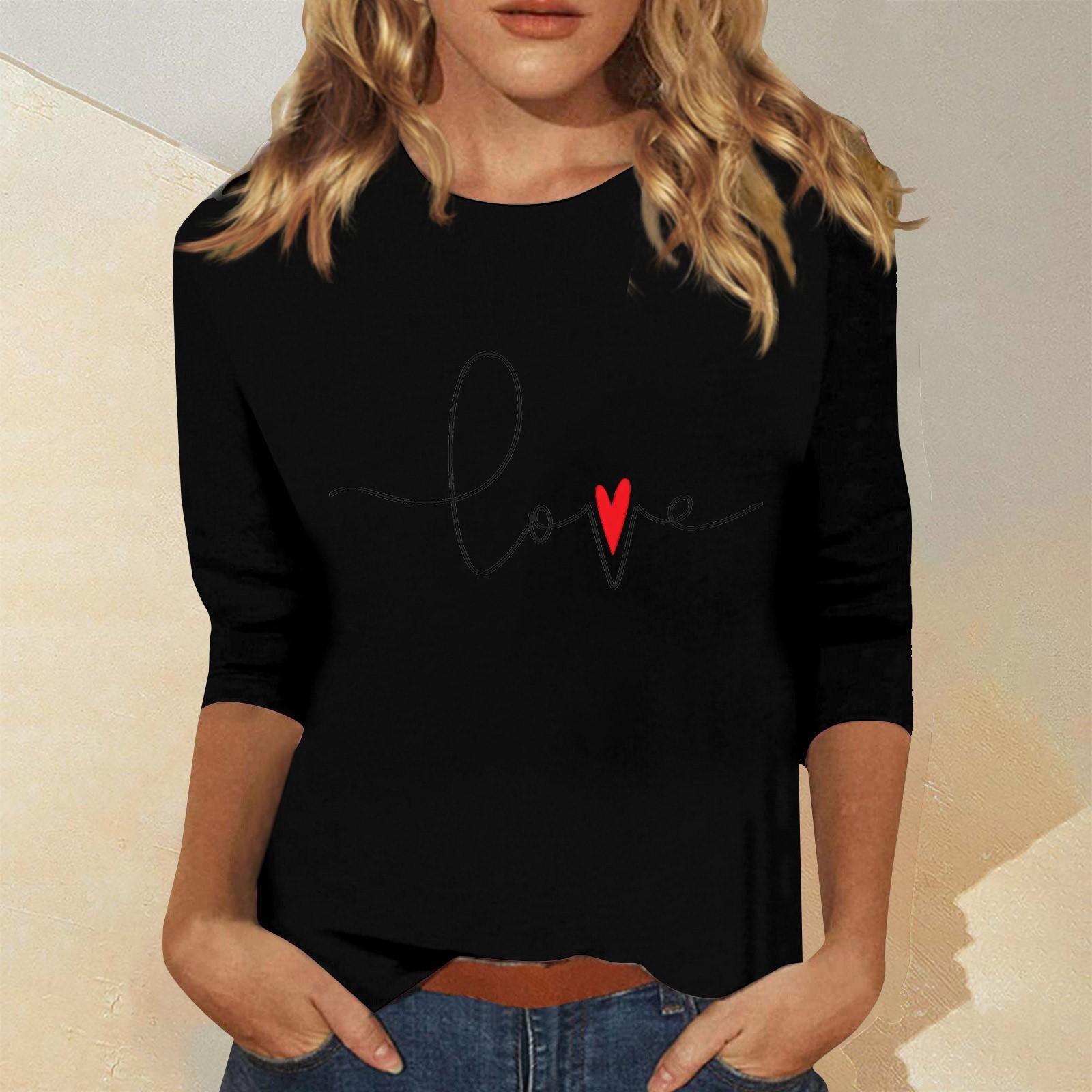 

Женская мода повседневный свитер с семью рукавами и принтом ко Дню святого Валентина XL белый