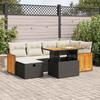 VidaXL Garden Lounge Set 8 Pcs with Cushions Black Wicker 3328155