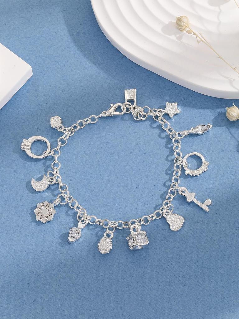 European and American Style 925 Silver Pendant Bracelet: Elegant Multi-Element Jewelry for Women