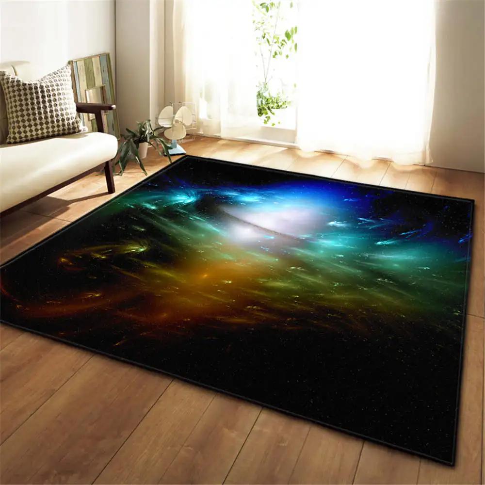 Universe Planet Living Room Rug Hallway Carpets Boys Kids Play Nebula Galaxy Bedroom Bedside Rug Kitchen Bathroom Floor Mat