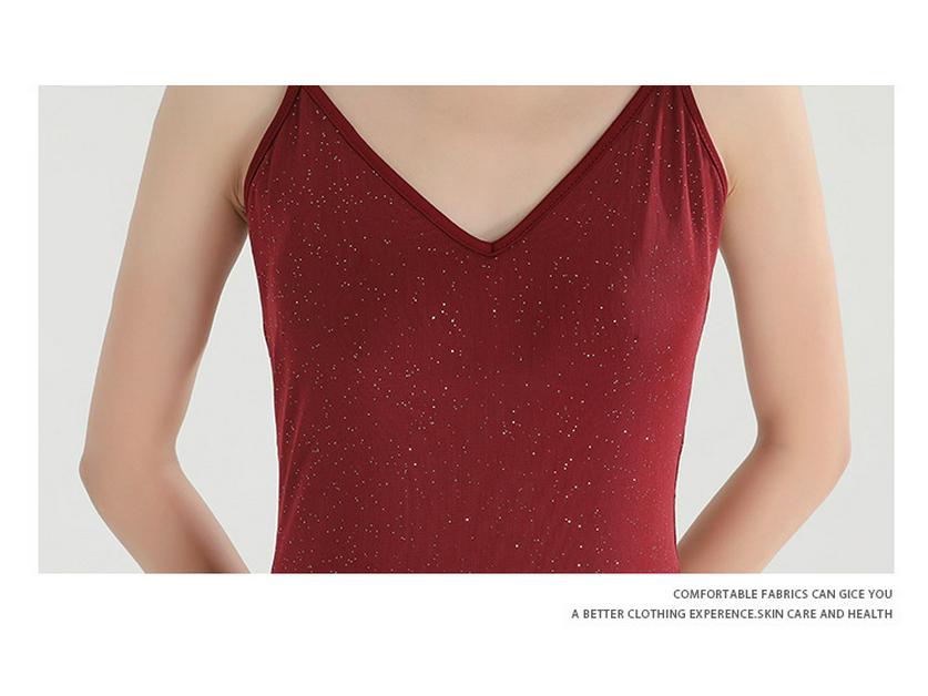 2025 Summer Wine Red Glitter Jumpsuit and Long Dress Jazz Dance Costume