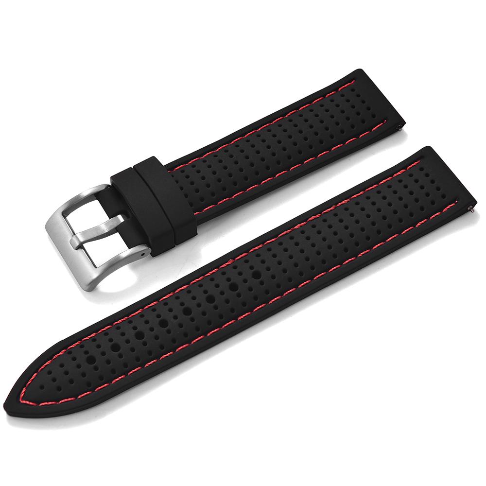 Quick Release Sport Silicone Watch Band - Breathable Waterproof Soft Rubber Strap Universal Fit 18mm 20mm 22mm For Men Women