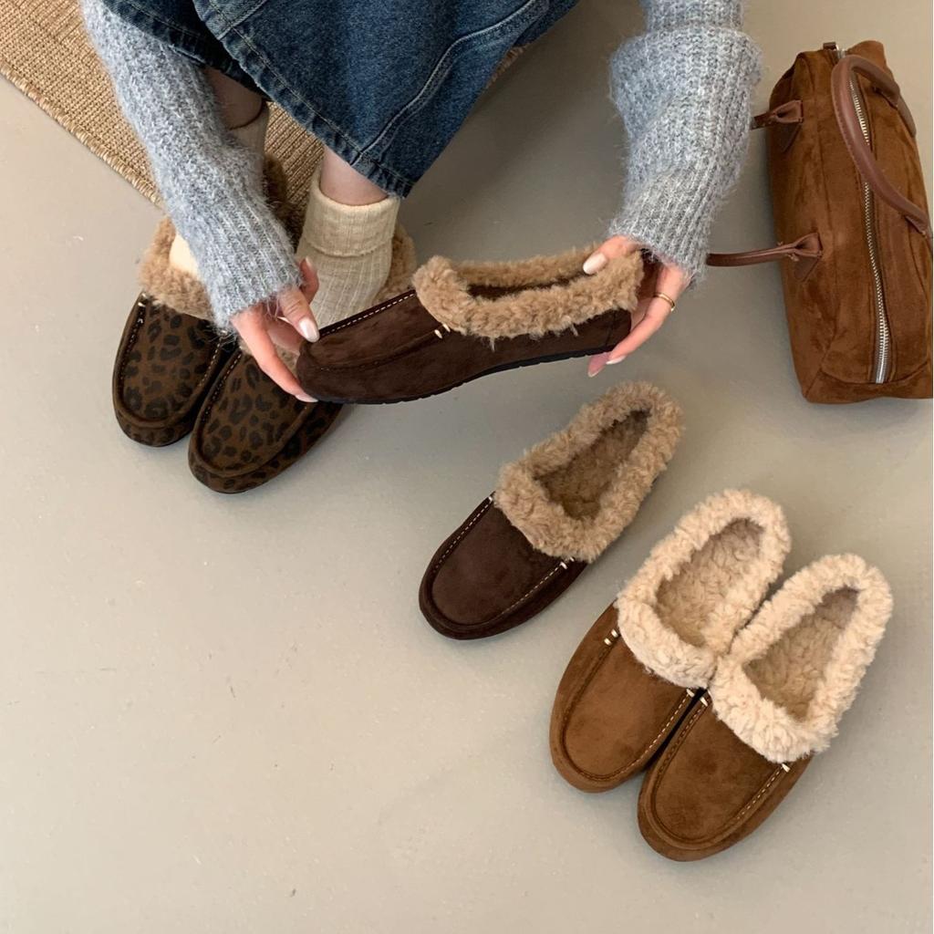 Mao Mao Slippers Women's 2025 Autumn and Winter New Korean Version Casual Warm Flat Comfortable Women's Shoes